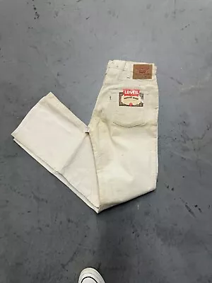 Vintage Levis Corduroy 517 Jeans Pants Mens 34x34 White Cream Flare Boot Leg • $119.99