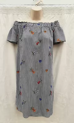 Tunic Dresslong Topminiblue Stripefloral60s70s80s Vintage Stylesize 12 • £5.99