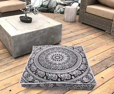 £19.72 • Buy Large Extra Large Square Mandala Floor Cushion Pillow Cover Indian Ottoman Pouf