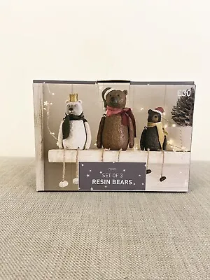 £29 • Buy Next Set Of 3 Bertie & Friends Resin Bear Ornament/home Decorative Animal Gift