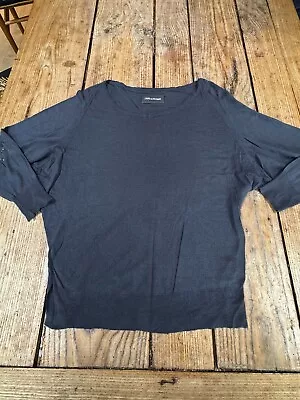 Lovely ZADIG & VOLTAIRE Blue Grey Slouchy Viscose JUMPER With Stud Star Elbow S • £14.99