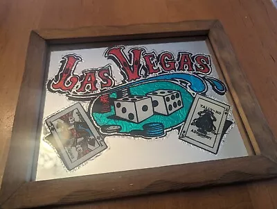 Vintage Framed Las Vegas Gambling Man Mirror • $27.50