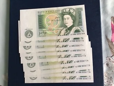 Bank Of England £1 Banknotes  - J Page • £50