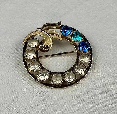 Vintage Van Dell Brooch 1/20 12K GF Clear And Colored Stones • $12.75