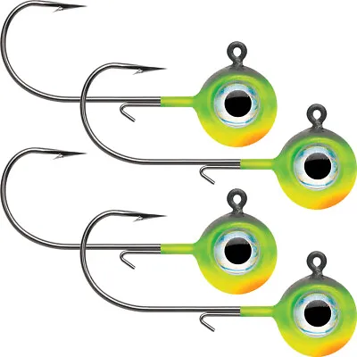 VMC Neon Moon Eye 1/8 Oz. 3D Holographic Jig - 4 Pack - Firetiger • $11.25