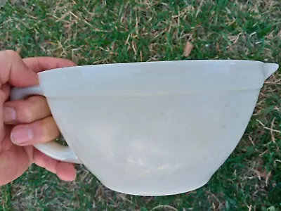 Vintage Fire King White Milk Glass Batter Mixing Bowl D Handle Pour Spout Ivory • $16