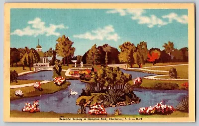 Charleston SC - Beautiful Scenery In Hampton Park - Vintage Postcard - Unposted • $4.44