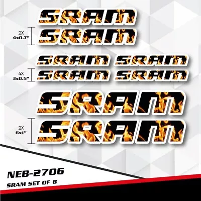 New For SRAM Decal Stickers Set For Mountain Road Bike Frame Helmet  NEB-2706 • $24.99