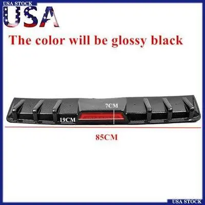 Universal Car Glossy Black  Rear Bumper Diffuser Lip Spoiler Trim W/o Tail Light • $55.29