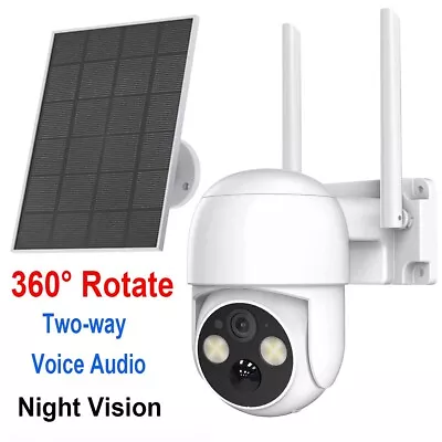 1080P PTZ Solar Security Camera Outdoor 360° Wireless WiFi Solar Camera • $40.99