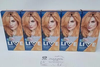 5 X Schwarzkopf LIVE Ultra BRIGHTS Pastel PERFECT PEACH Hair Dye Colour BrandNew • £16.99