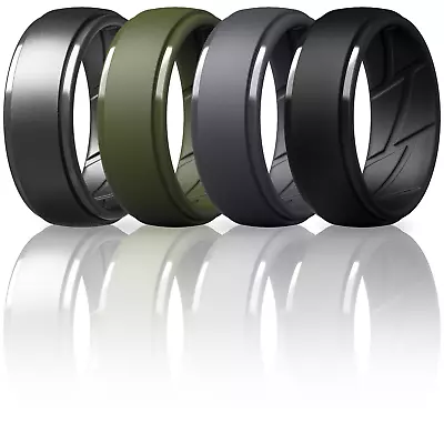 ThunderFit Silicone Ring Men Breathable Air Flow Grooves - 10mm Wide (4 Pack) • $14.99