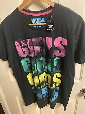 £17.95 • Buy GIRLS GIRLS UrbanSpirit Mens Black Cotton T-Shirt Size L Crew Neck W/ Tag