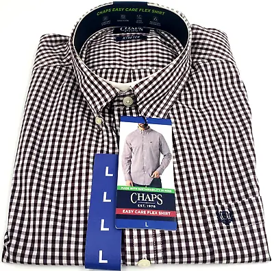 CHAPS Men's Long Sleeve Button Down Collar Shirt EASY CARE FLEX COMFORT STRETCH • $19.95