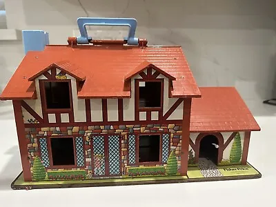 Vintage 1980 Fisher Price Little People Play Family Tudor House #952 W/ Doorbell • $44.44