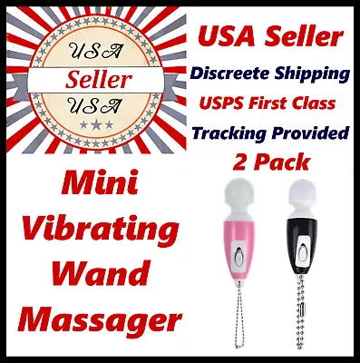 Wand Massager Mini Vibrating Massage Keychain - 2 Pack - PURPLE & BLACK • $10.99