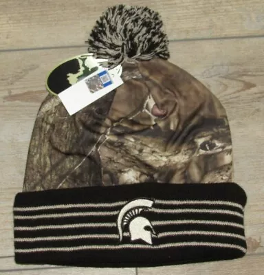 Michigan State Spartans Mossy Oak Camo Cuffed Winter Hunting Hat Cap Size Men's • $18.69