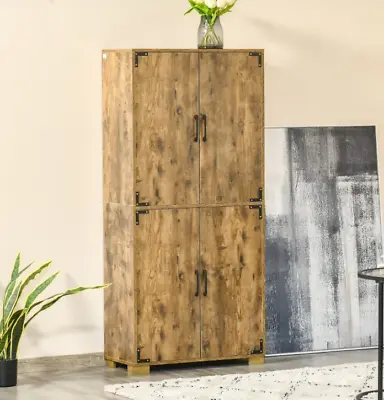 Kitchen Larder Unit Tall Storage Cupboard Door Standing Pantry Rustic Cabinet • £128.80