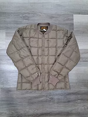 Vintage 70s Eddie Bauer Quilted Goose Down Jacket Zip Medium Brown Talon Outdoor • $79.99