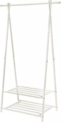 SONGMICS Coat Rack Coat Stand Clothes Rack With 2-Tier Storage • £19.99