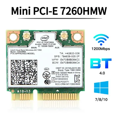 1200Mbps Mini PCIE Wifi Card 7260HMW 2.4Ghz 5Ghz Wifi Bluetooth Adapter For PC • $13.59