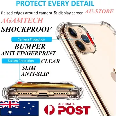 Apple Iphone Clear Case Cover 7 8 Plus X Xr Xs Max Se 11 Pro Max Tpu Bumber Back • $5.85