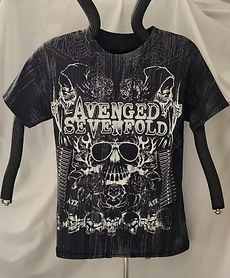 Avenged Sevenfold T-shirt 2011 Double Sided All Over Print Size CH S Grim Reaper • $16