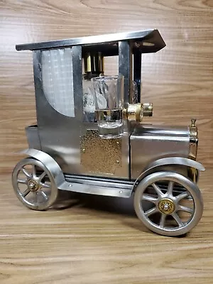 Vintage Golden Crown Model T Whiskey Burbon Decanter  Music Box Silver Works EUC • $55.55