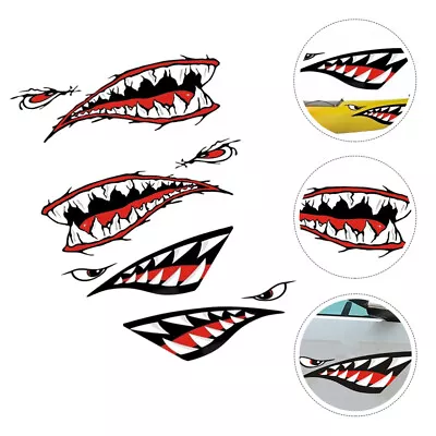  2 Pairs Helmet Stickers Kayak Decals Shark Car Boat Side Door • £11.58