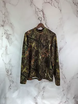 Champion Shirt Mens Large Camo Long Sleeve Thermal Woodland Duo Dry Mock Neck  • $18.74