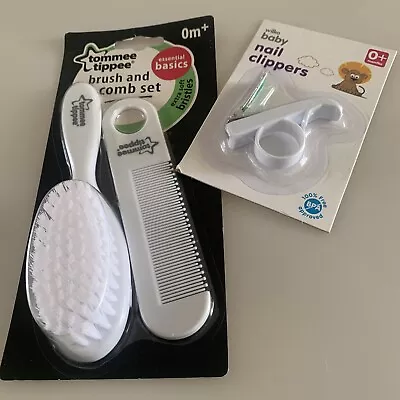 £4.99 • Buy Tommee Tippee Essentials - Brush And Comb Set & Wilkins Nail Clippers BNIP