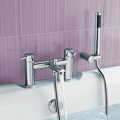 £44.99 • Buy Modern Chrome Bath Shower Bridge Deck Mounted Mixer Tap And Handset
