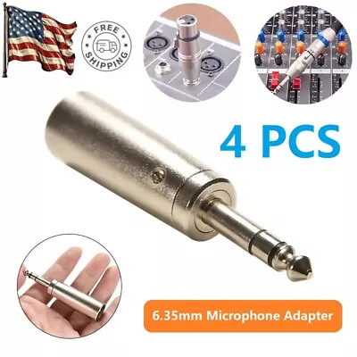 4Pcs Microphone Adapter Male Plug Jack Stereo Audio Microphone Adapter Converter • $9.56
