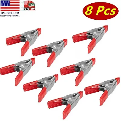 8 Pcs 2  Inch Heavy Duty Metal Spring Clamps Small Tool Clip Jaw Opening • $6.99