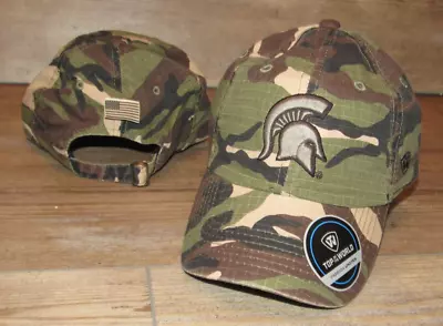 Michigan State Spartans TOW Green Camo Cotton Strapback Hat Cap Size Men's • $22.09