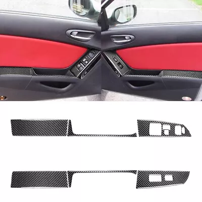 6Pcs Carbon Fiber Interior Door Control Cover Trim For Mazda RX-8 Type A • $53.97