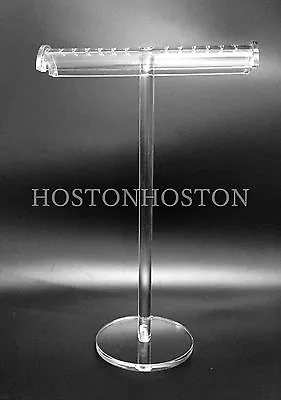 £14.99 • Buy Luxury Tall Clear Acrylic Necklace Pendants Jewellery T Bar Display Stand Holde