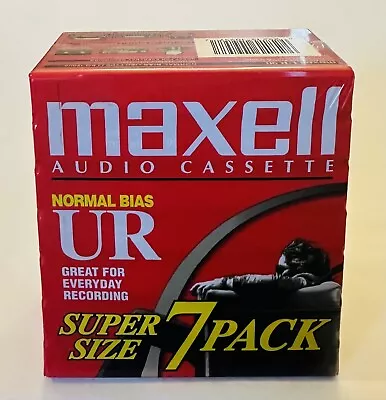 Maxell UR-90 Blank Audio Cassette Tapes - Super Size 7 Pack 90 Min New Sealed • $9.95