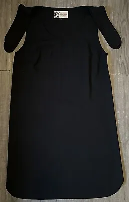 Boutique By Jaeger Black Sleeveless Tunic Top/Dress Size 8 Lagenlook Daywear • £5