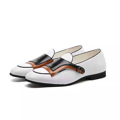 Plus Size Causal Shoes Men's Pieced Color Lazy Shoes Slip On Loafers Buckle New • $41.99
