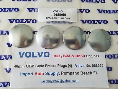Volvo B230 & Volvo Penta - 4-Engine Block Freeze Plugs 40mm 1985-1995 - #968955 • $14