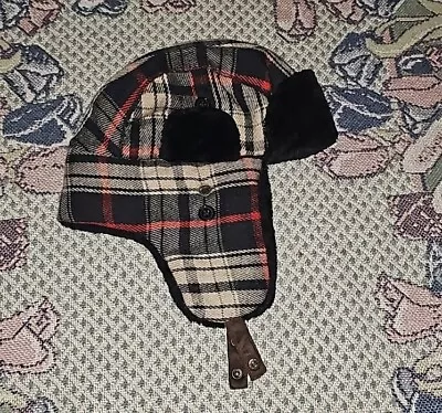 Woolrich Traper Hat Lined Plaid Vtg Multicolored Snow-Hat B5 • $50