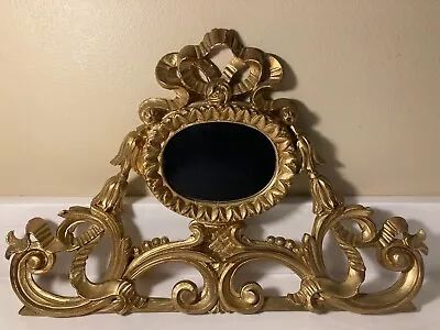 Vintage Style ITALY Carved Wall Mirror Gold Tone Euromarchi Hollywood Regency • $84