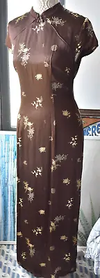 £19.99 • Buy Vintage Charlotte Halton Oriental Long Satin Dress. Size 12. Made In UK.