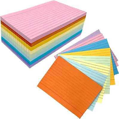 A6 Flash Cards 400Pcs Revision Cards Assorted Colours 14.8 * 10.5cm Index Crads • £11.67