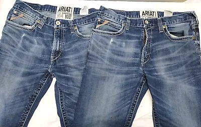 2 - Ariat Jeans Mens 36x30 Blue M4 Low Rise Boot Cut Denim Western Medium Wash  • $29.99