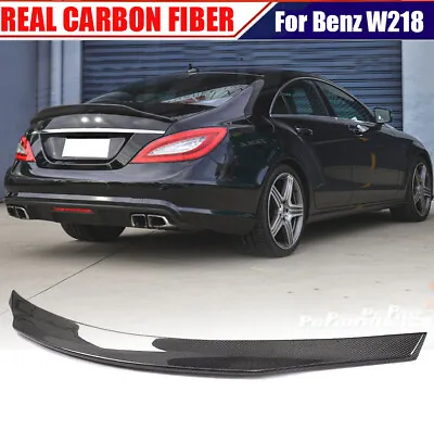 REAL CARBON Rear Trunk Spoiler Wing Fit For Mercedes Benz W218 CLS63 AMG 12-18 • $175.74