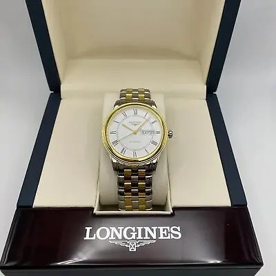 Longines Flagship 38.5mm Day-Date Steel White Dial Automatic Watch L4.899.3.21.7 • $999