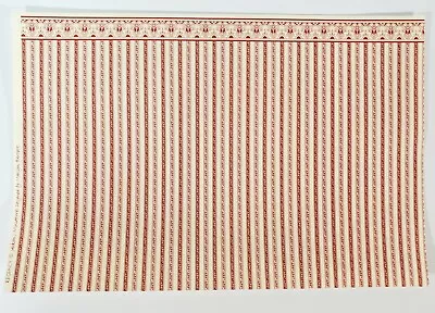 Dollhouse HALF SCALE Wallpaper 3 Sheets Red & Cream Striped  Regency  1:24 Scale • $13.25