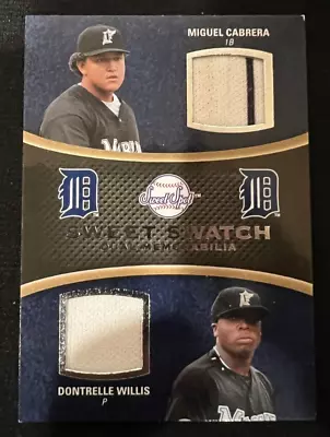 MIGUEL CABRERA Dontrelle Willis 2008 Sweet Spot Swatch Dual Game Used Jersey HOF • $7.79